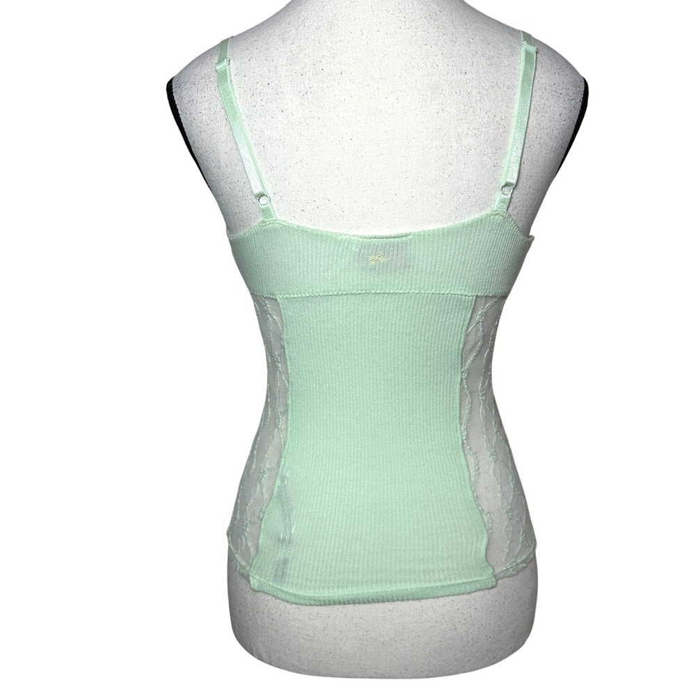 Out From Under Lace Trim Ribbed Cami Top XS Coquette Balletcore Fairycore Soft - Picture 3 of 12